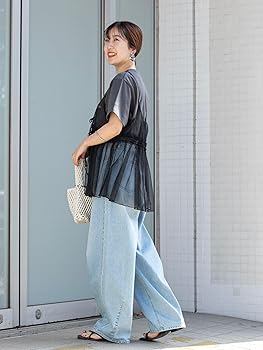 Amazon.co.jp: [コーエン] チュールキャミ付きロゴTシャツ